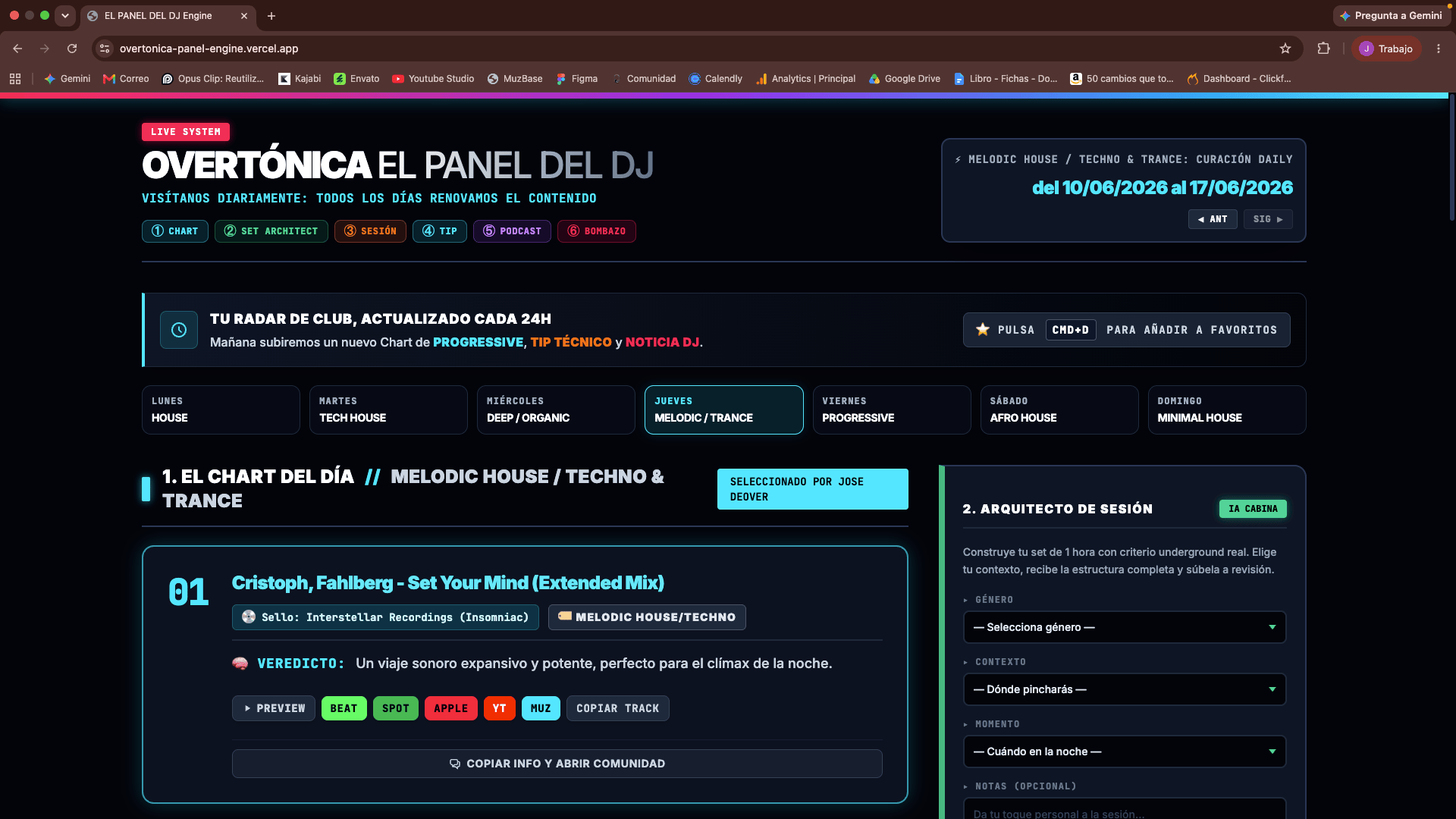 Vista General del Panel del DJ